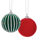 Flocked Baubles 6cm Pack of 10 - Zart