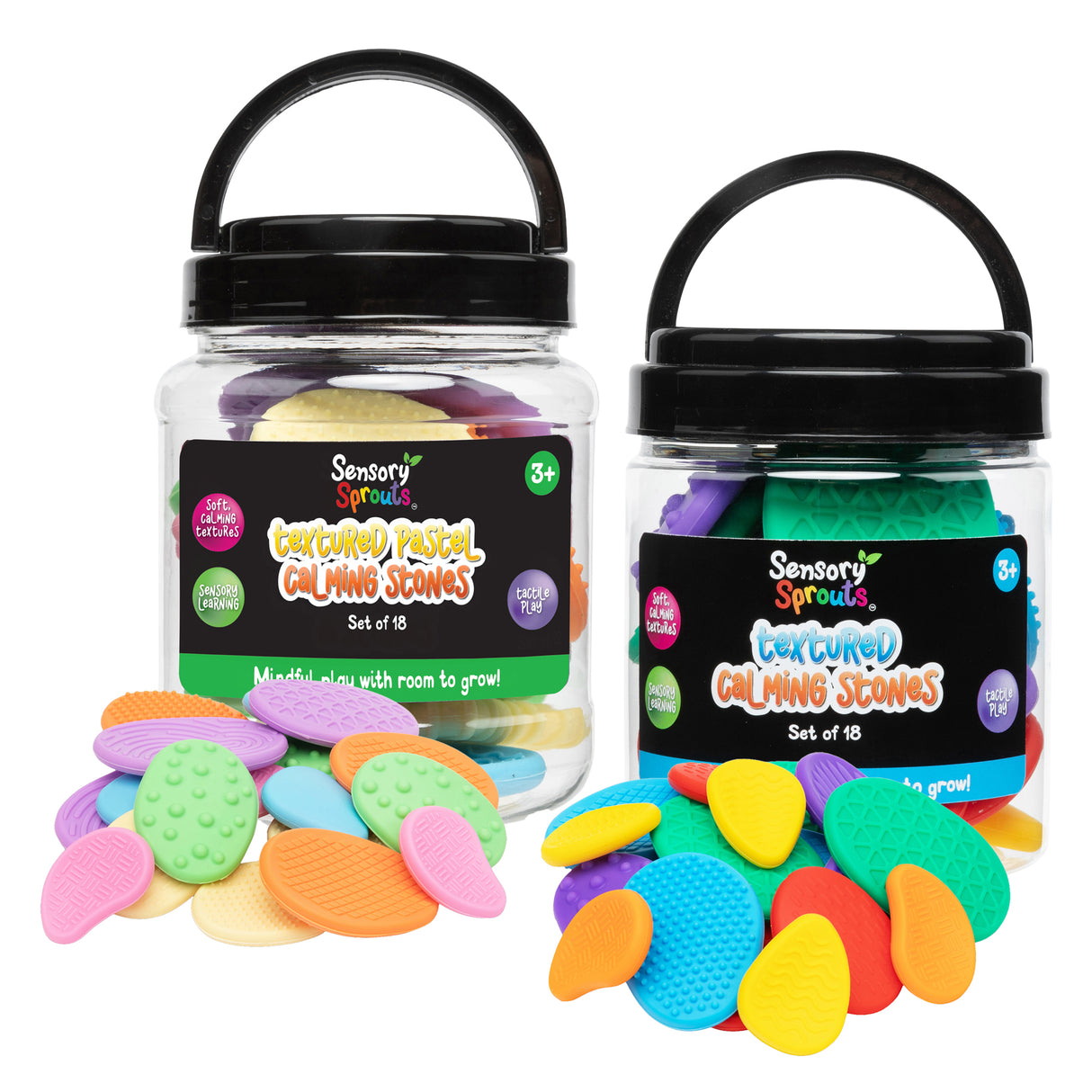Sensory Sprouts Textured Calming Stones Set of 18 - Zart