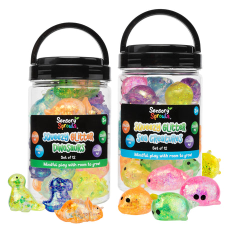 Sensory Sprouts Squeeze Glitter Shapes Pack of 12 - Zart