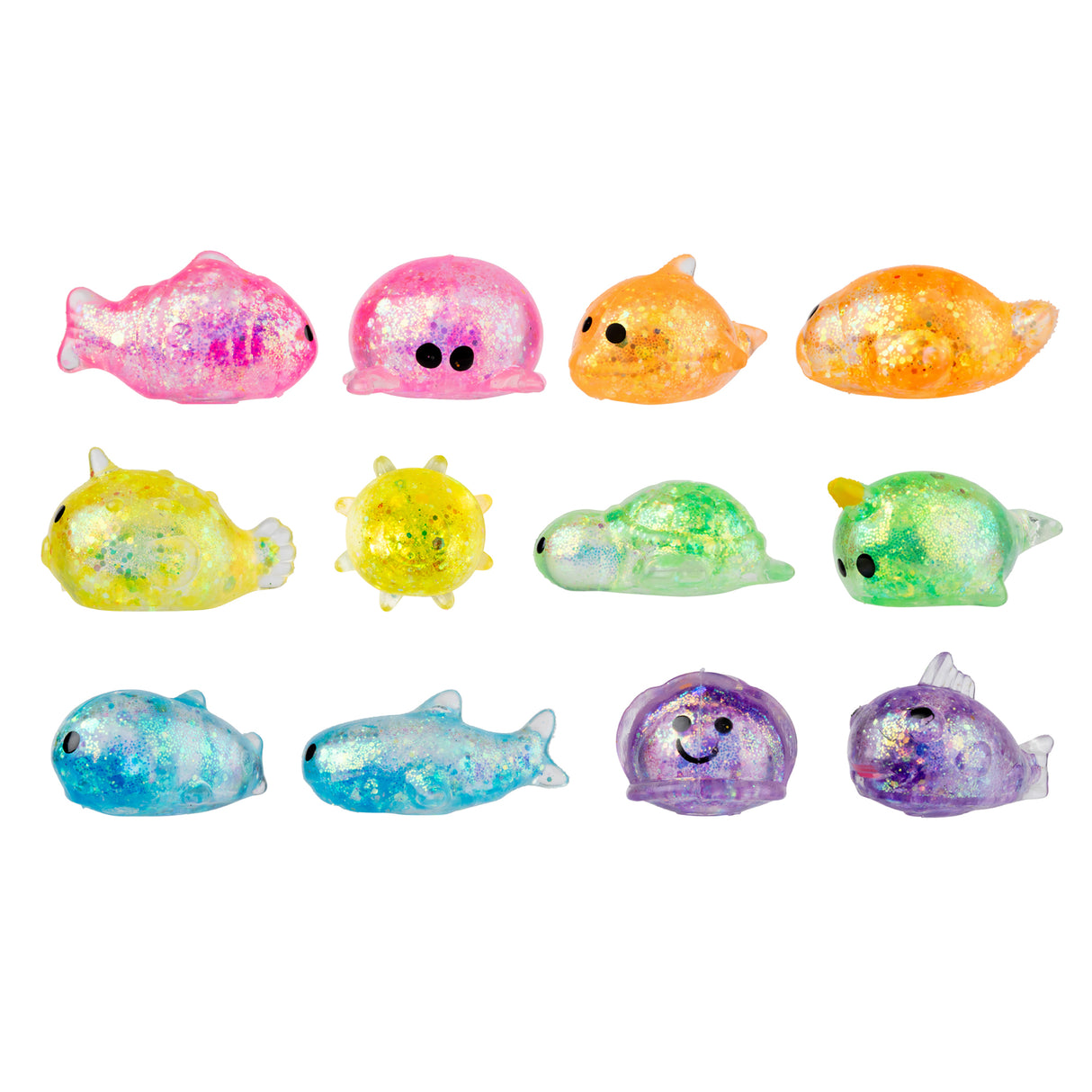 Sensory Sprouts Squeeze Glitter Shapes Pack of 12 - Zart