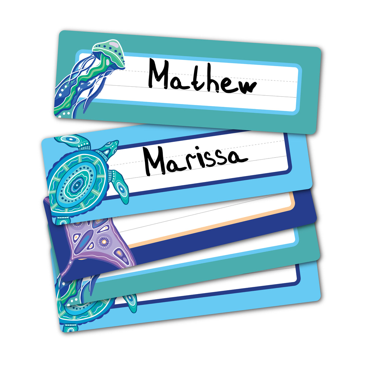 Adhesive Name Plates Pack of 30  (Indigenous Australian) - Zart