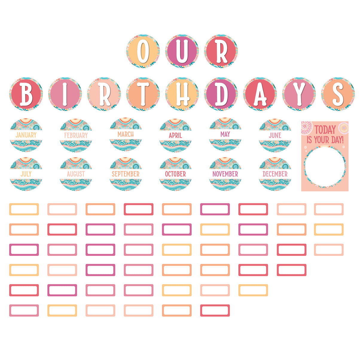 Birthday Bulletin Board Set (Indigenous Australian) - Zart