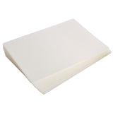 A neatly stacked pile of Zart Laminating Pouches sits against a pale grey background. The translucent frosted sheets display smooth semi-matte surfaces, softly rounded corners, and layered edges that create subtle tonal variation through the stacked plastic material.