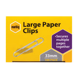 Marbig Paper Clips 33mm Large Box of 100 - Zart