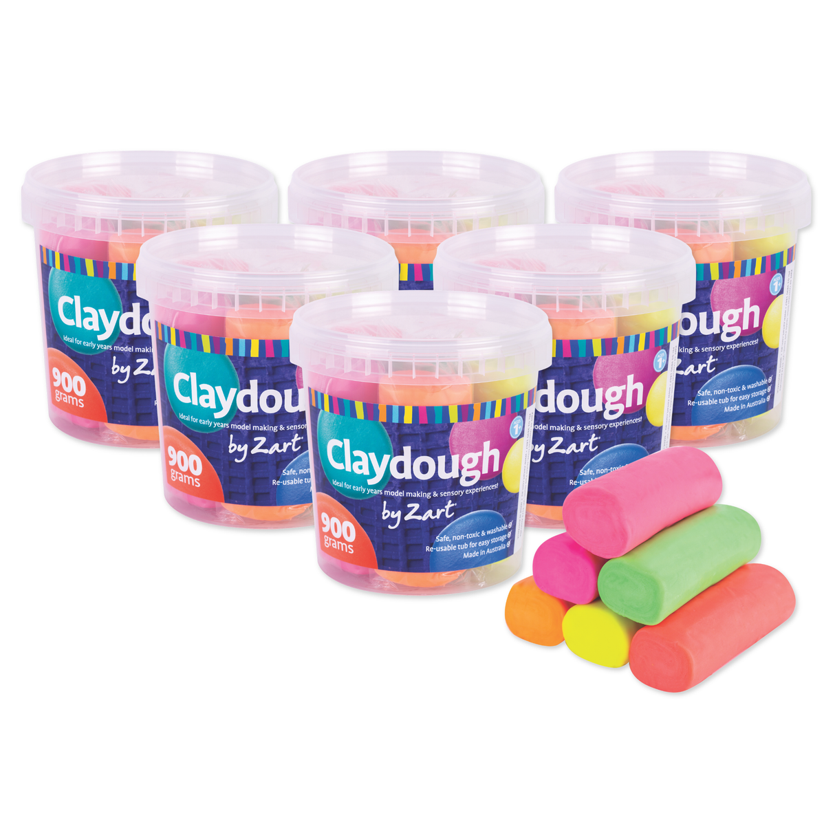 Zart Claydough Neon Set of 6