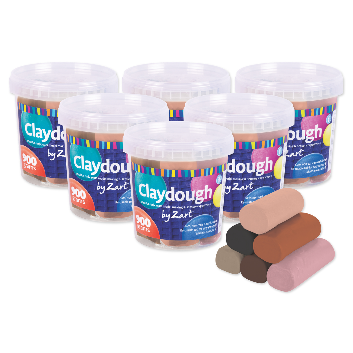 Zart Claydough Earth / Neutral Set of 6