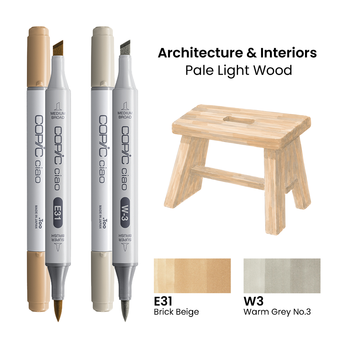 Copic Ciao Set Architecture & Interiors - Pale Light Wood