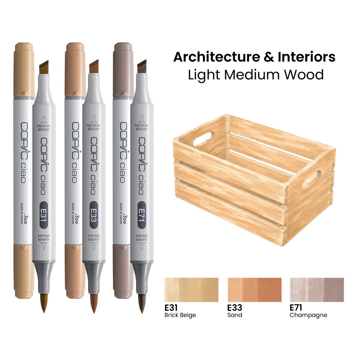 Copic Ciao Set Architecture & Interiors - Light Medium Wood