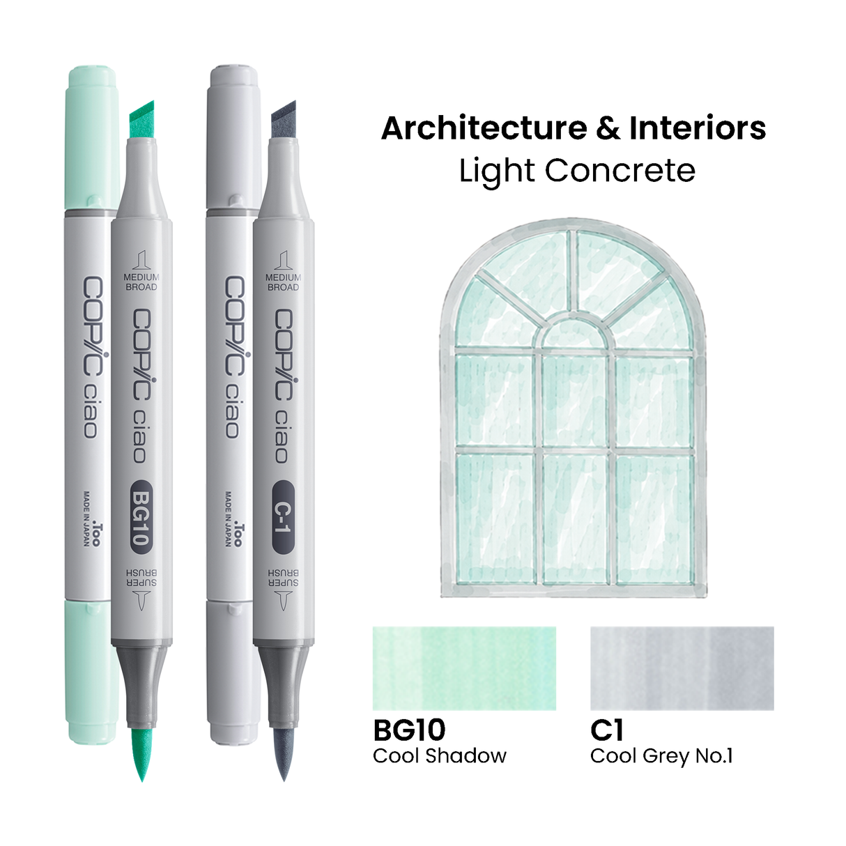 Copic Ciao Set Architecture & Interiors - Glass & Sky
