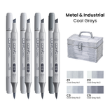 Copic Ciao Set Metals & Industrial - Cool Greys