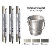 Copic Ciao Set Metals & Industrial - Warm Greys
