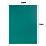 Green Velvet Print Lino Tile displayed flat with dotted measurement guides and on-image text reading “40cm” across the top and “60cm” along the side, indicating a 40 x 60cm rectangular tile size.