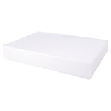 Stack of white print foam sheets photographed on a plain white background. The sheets are neatly aligned, showing smooth surfaces and slightly textured edges. The foam appears lightweight and flexible, suitable for etching with pencil or pen and printing in classroom or studio settings.