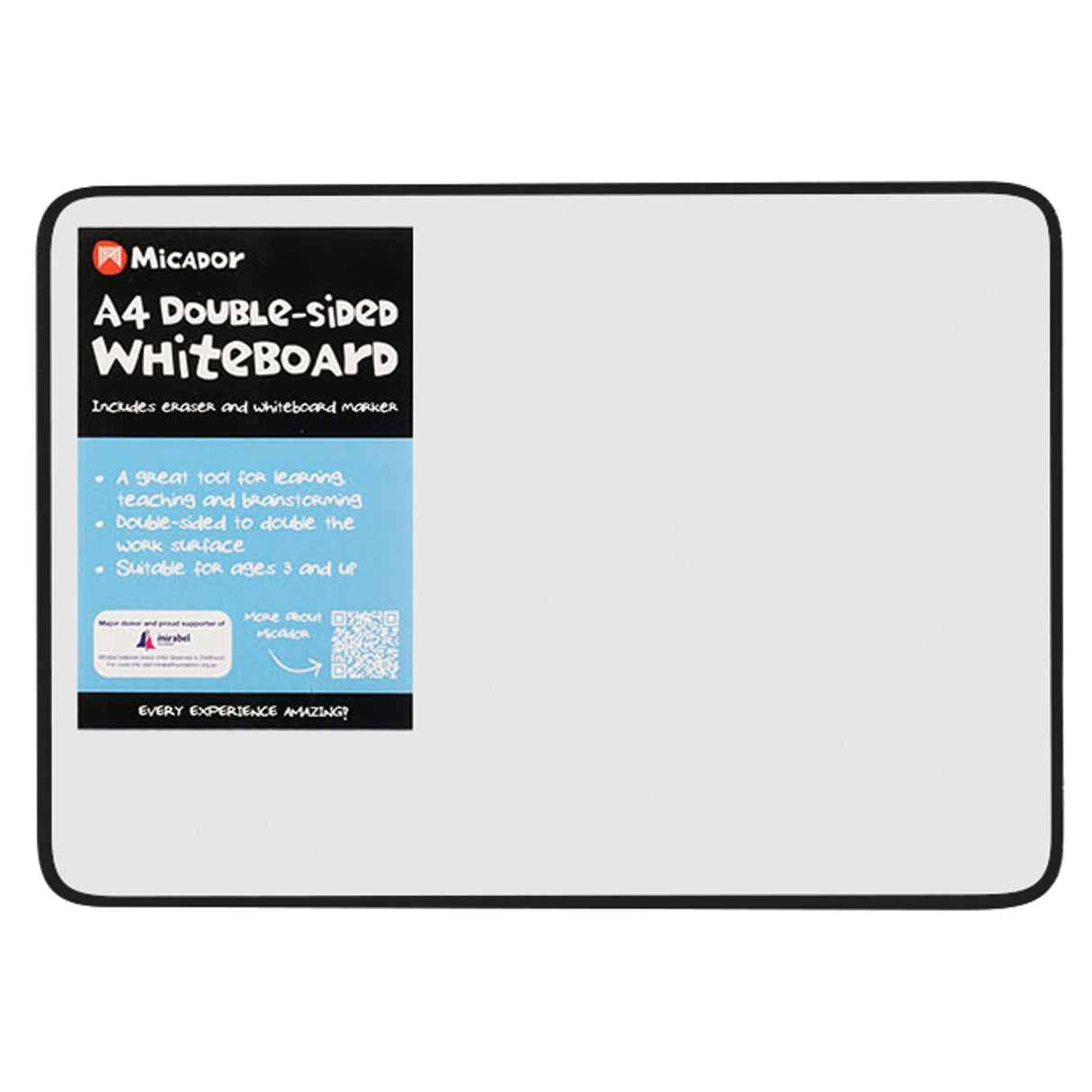 Micador Magnetic Double-Sided Whiteboard A4