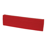 Red clay block in a strong, saturated tone. Long rectangular shape with rounded edges and ridged sides. Surface appears smooth, soft and slightly matte with consistent colour.