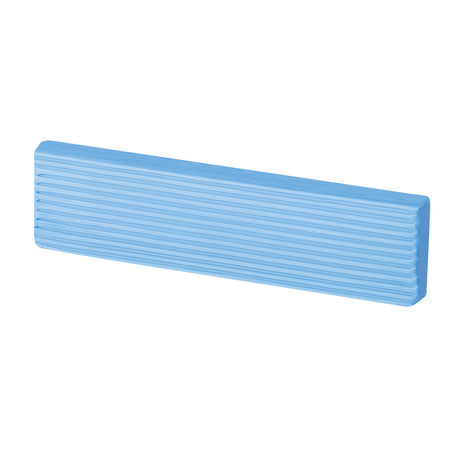 Light blue clay block with a soft, pastel tone. Rectangular form with rounded ends and ribbed sides. Surface appears smooth and matte with a calm, even colour.
