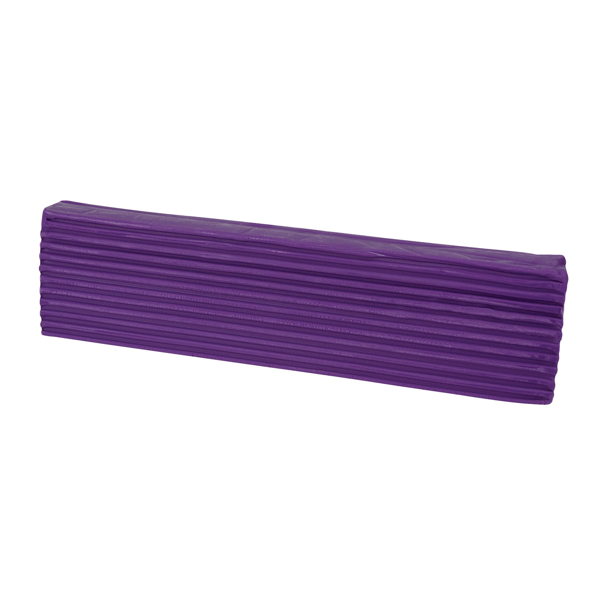 Purple clay block in a rich, mid-to-deep tone. Rectangular form with rounded ends and ribbed sides. Surface appears smooth, soft and slightly matte with even colour distribution.