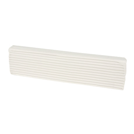 White clay block with a soft, cool undertone. Long rectangular form with rounded edges and fine ridged sides. Surface appears smooth, slightly matte, with subtle handling marks and gentle tonal variation.