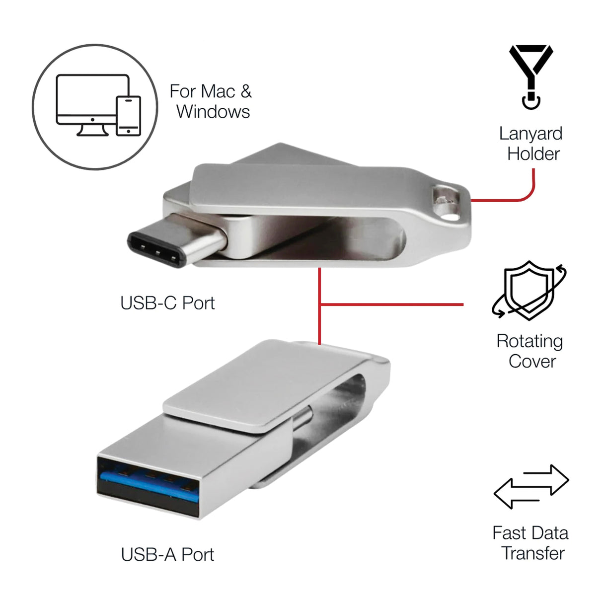 Shintaro Pocket Disk OTG USB-C & USB-A