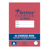 Writer  Premium Exercise Book A4 8mm Ruled Red Margin 64 pages - Zart