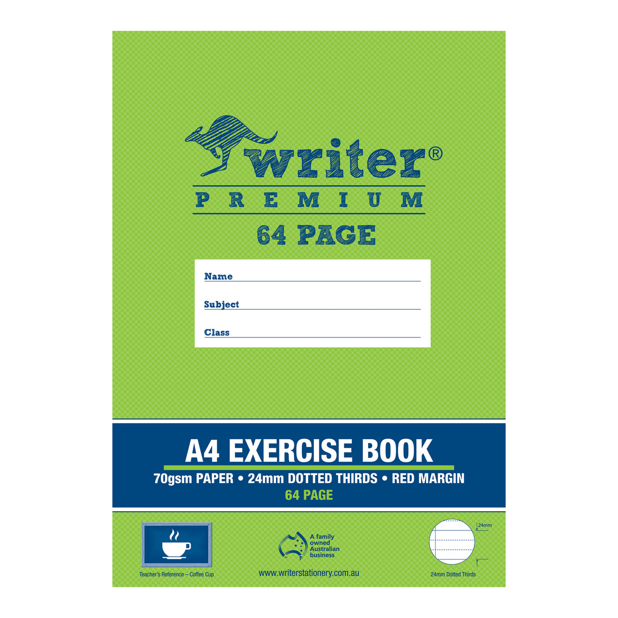 Writer Premium Dotted Thirds A4 Ruled Red Margin 64 pages - Zart