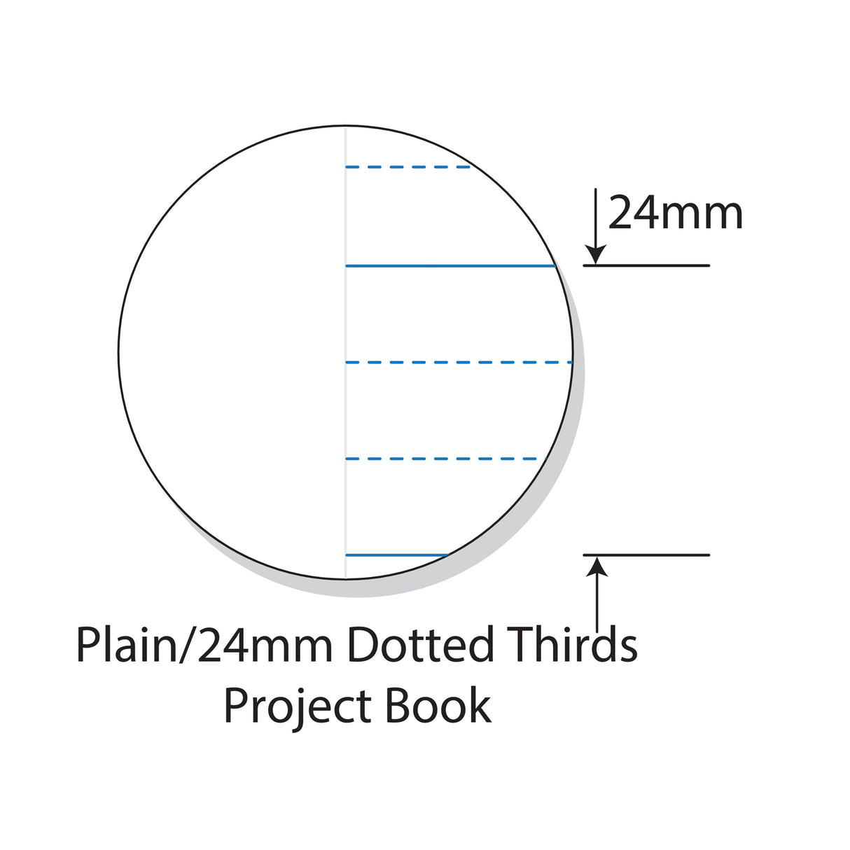 Writer Premium Project A4 Book Plain and Ruled Pages (Dotted Thirds & Red Margin) 64 pages - Zart