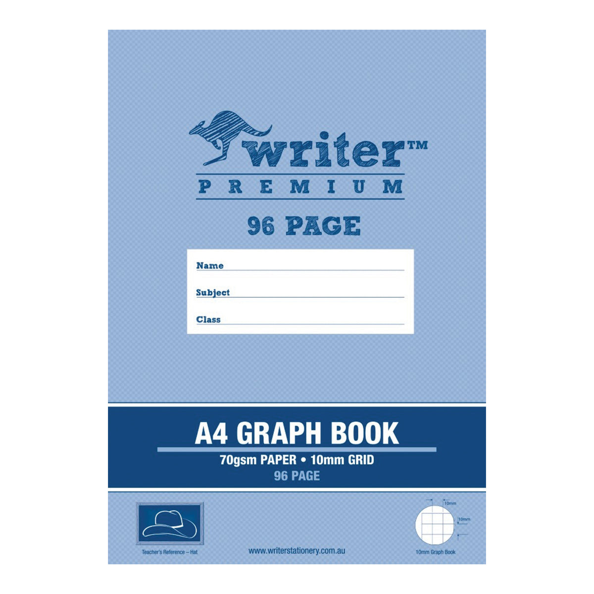Writer Premium Graph Exercise Book A4 10mm Grid