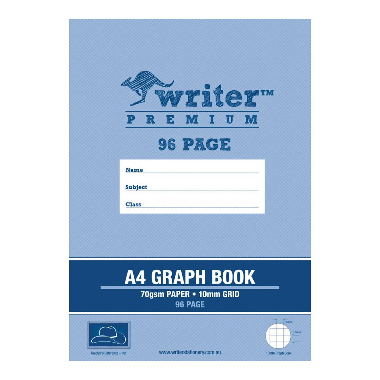 Writer Premium Graph Exercise Book A4 10mm Grid - Zart