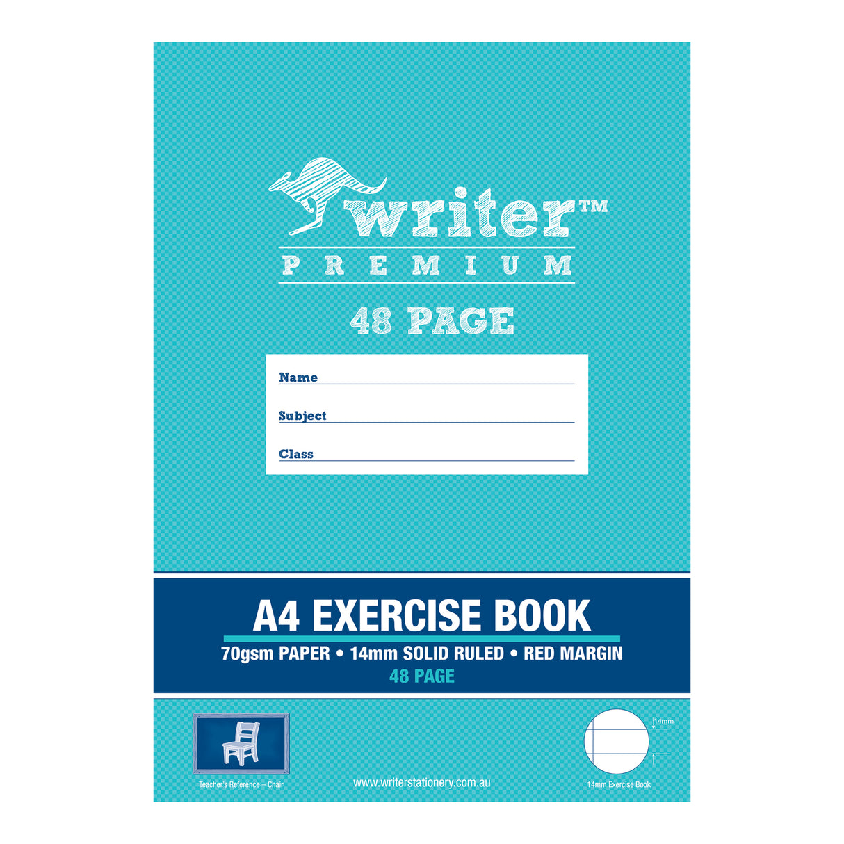 Writer Premium Exercise Book Ruled with Red Margin A4 48 pages - Zart