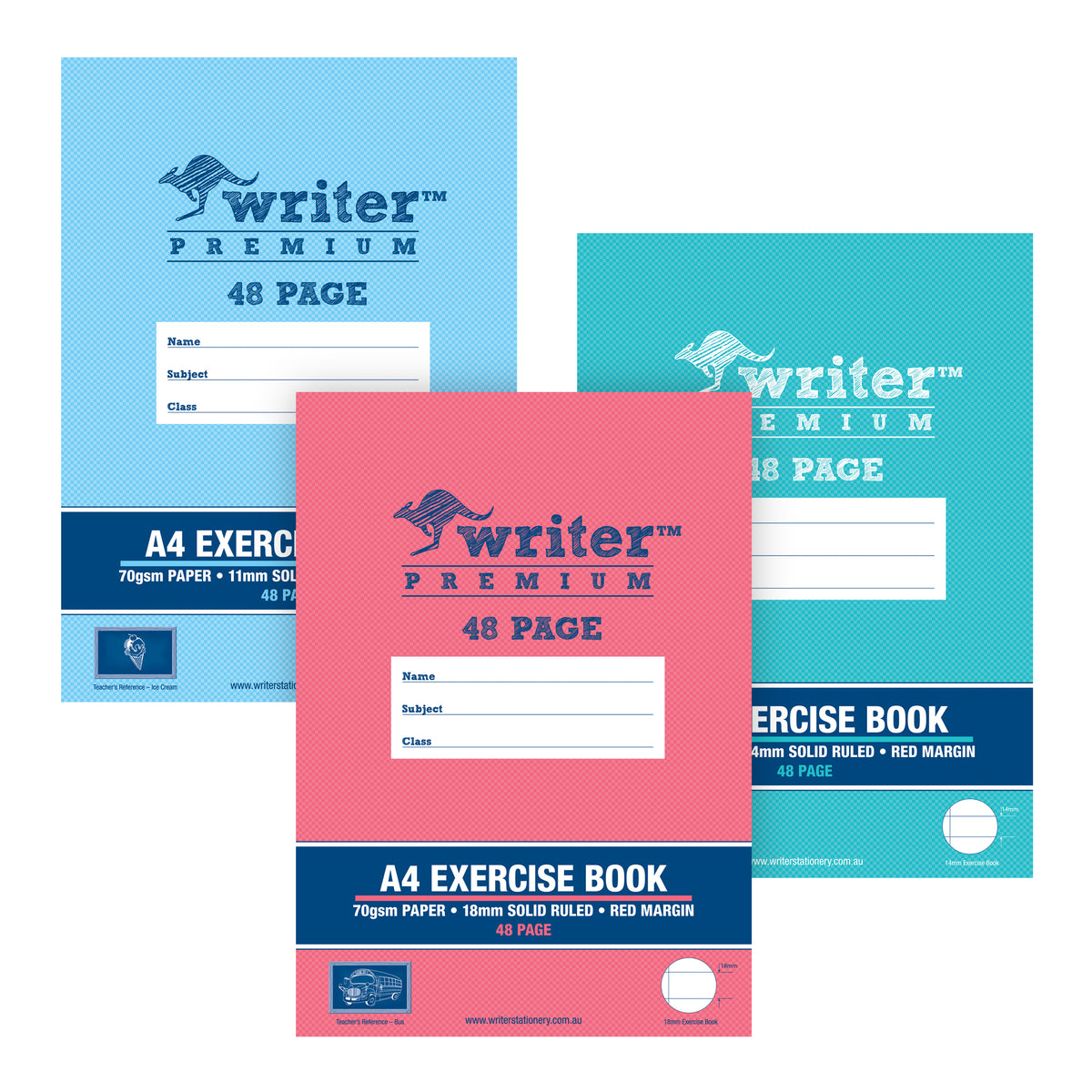 Writer Premium Exercise Book Ruled with Red Margin A4 48 pages | Zart