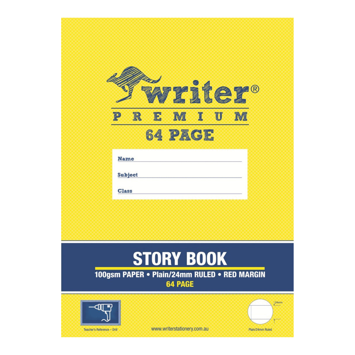 Writer Premium Story Book 330x240 mm Half Plain/Half 24mm Red Margin 64 pages - Zart