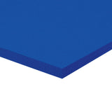 A corner of a stack of blue Zart Cover Paper shown at an angle against a white background. The top sheet has a smooth, even surface, and the layered edge reveals the depth of the pack with its neatly aligned sheets.