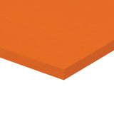 A corner of a stack of orange Zart Cover Paper shown at an angle against a white background. The top sheet has a smooth, even surface, and the layered edge reveals the depth of the pack with its neatly aligned sheets.