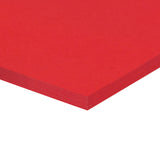A corner of a stack of red Zart Cover Paper shown at an angle against a white background. The top sheet has a smooth, even surface, and the layered edge reveals the depth of the pack with its neatly aligned sheets.
