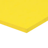 A corner of a stack of bright yellow Zart Cover Paper shown at an angle against a white background. The top sheet has a smooth, even surface, and the layered edge reveals the depth of the pack with its neatly aligned sheets.