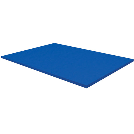 A corner of a pack of blue Zart Cover Paper shown at an angle against a white background. The top sheet has a smooth, even surface, and the layered edge reveals the depth of the pack with its neatly aligned sheets.