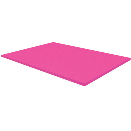 A corner of a pack of hot pink Zart Cover Paper shown at an angle against a white background. The top sheet has a smooth, even surface, and the layered edge reveals the depth of the pack with its neatly aligned sheets.