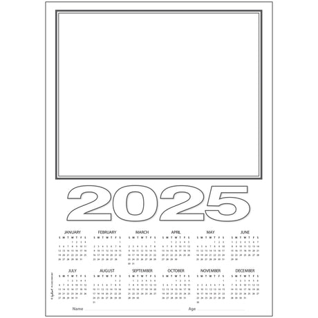 Cardboard Calendar Blank A3 2025 Pack of 10