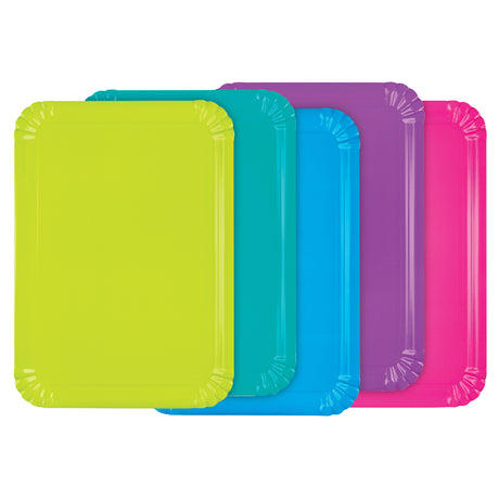 Zart Paper Plates Rectangle Colour Pack of 50 - Zart