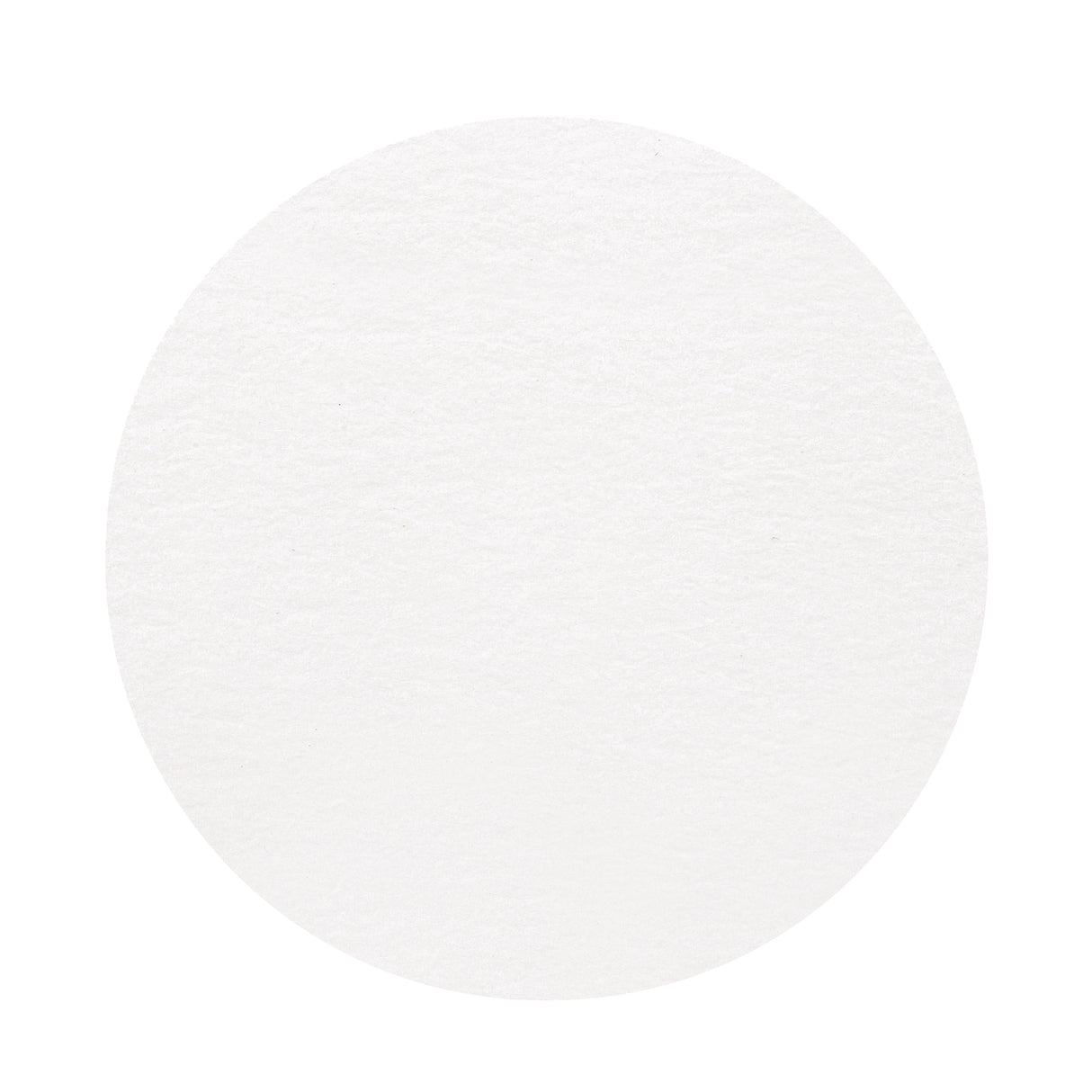Single white Cartridge Paper Circle displayed against a light grey background. The circular sheet features a soft matte surface with fine paper texture and subtle tonal shading across the white finish. Clean rounded edges and minimal composition highlight the smooth heavyweight paper appearance.