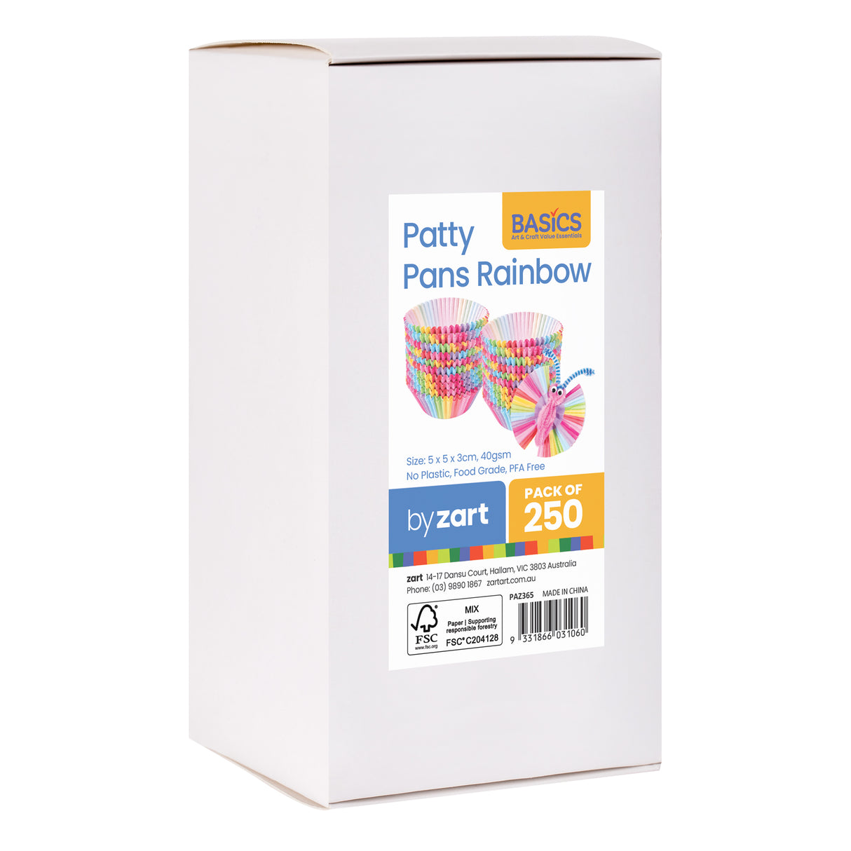 Zart Rainbow Patty Pans Pack of 250 - Zart
