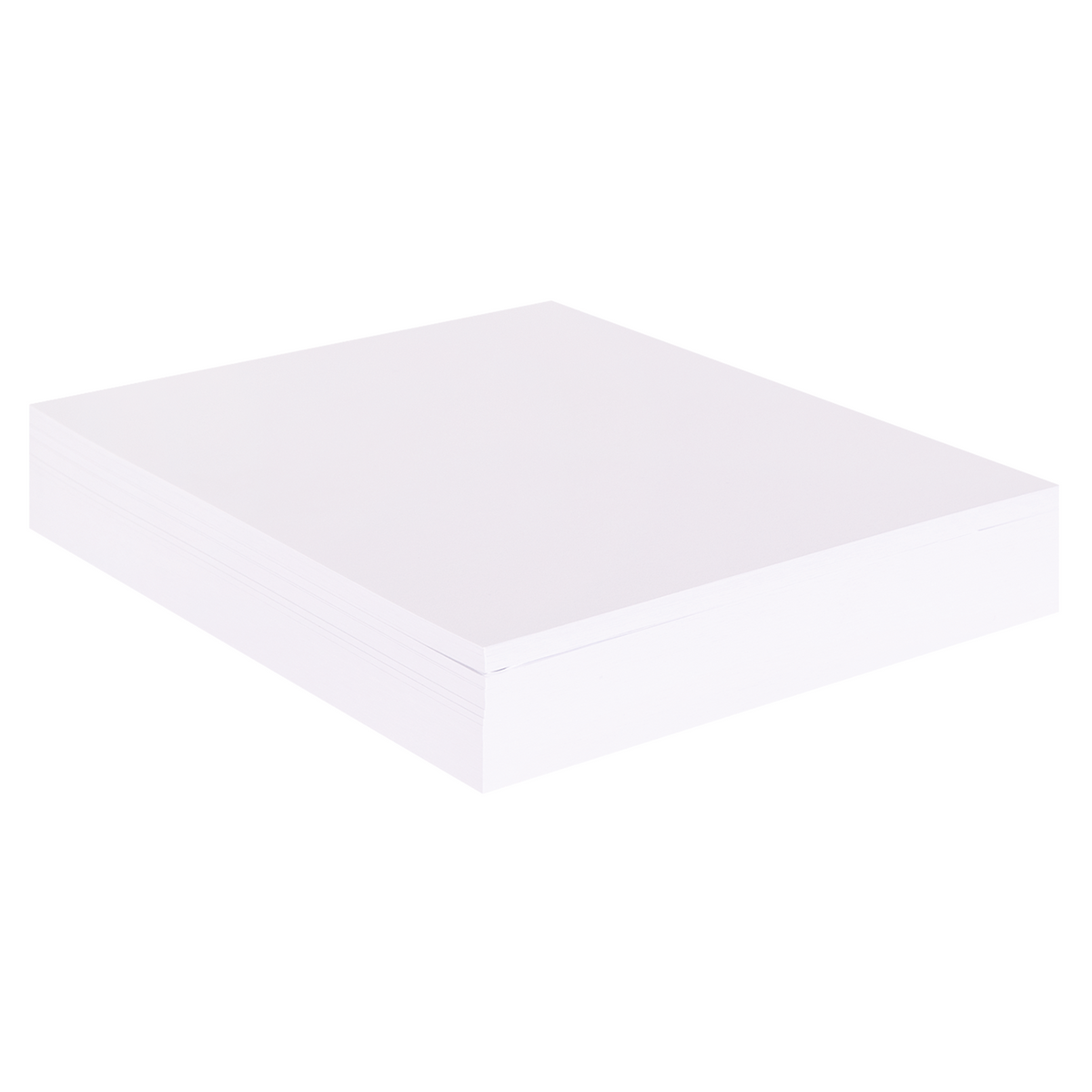 250 sheets of white cartridge paper stacked flat.