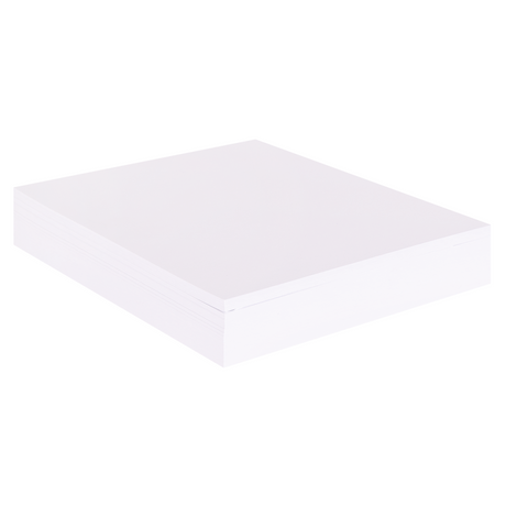 250 sheets of white cartridge paper stacked flat.