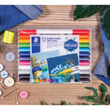 Staedtler Double Ended Fabric Markers Coloured Pack of 12