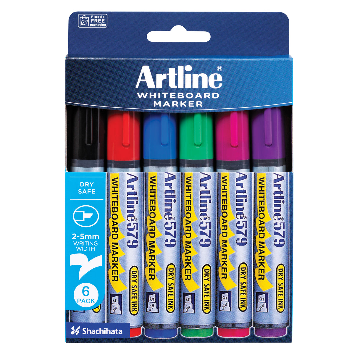 Artline 579 Whiteboard Chisel Markers Pack of 6