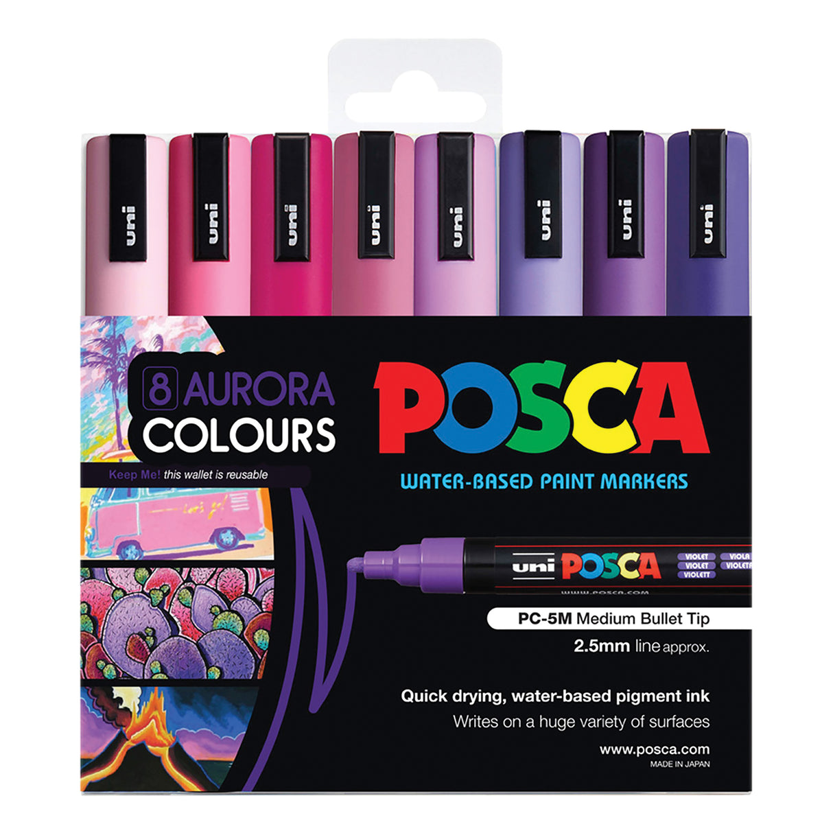 Posca Marker PC-5M Aurora Colours Pack of 8 - Zart