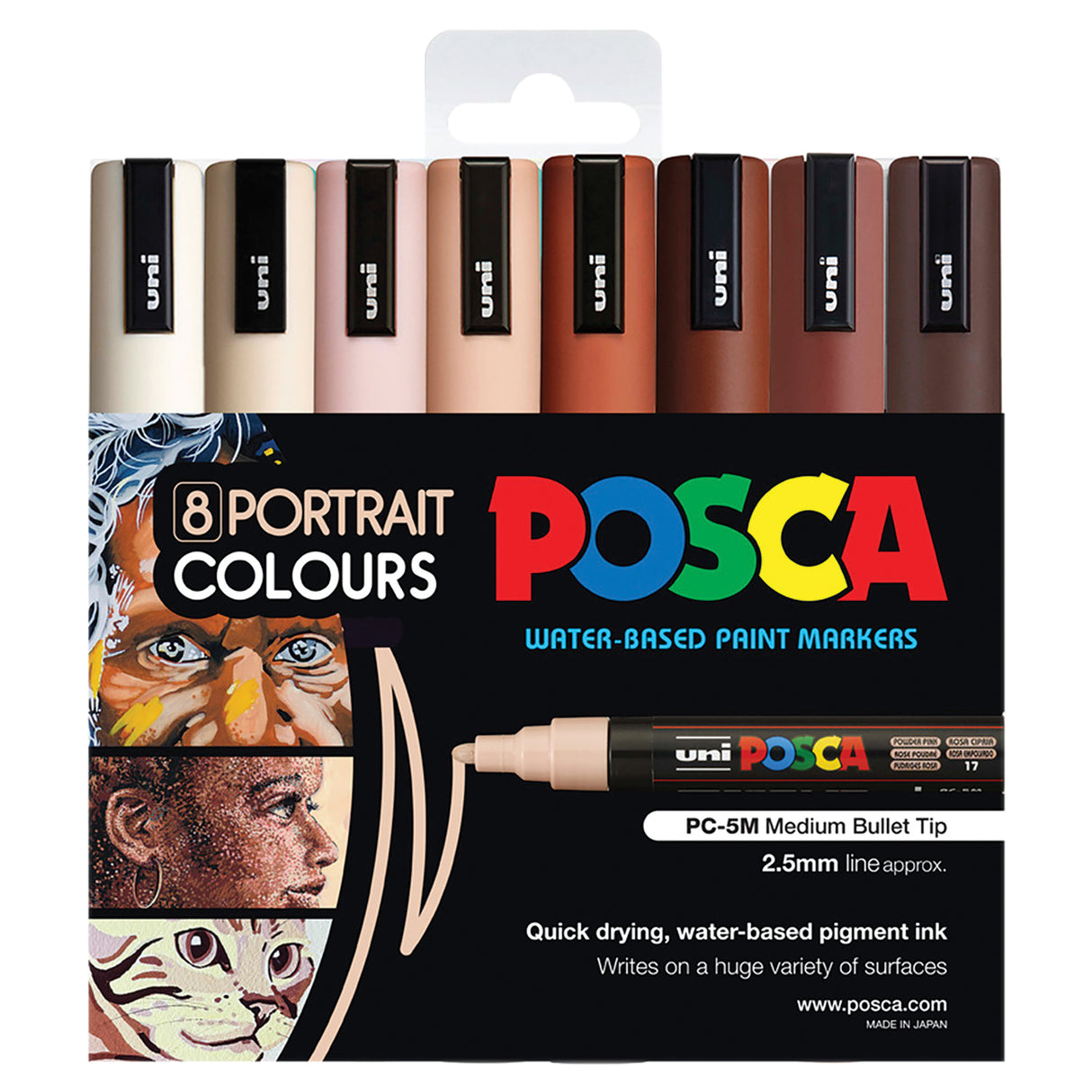Posca Marker PC-5M Portrait Colours Pack of 8 - Zart