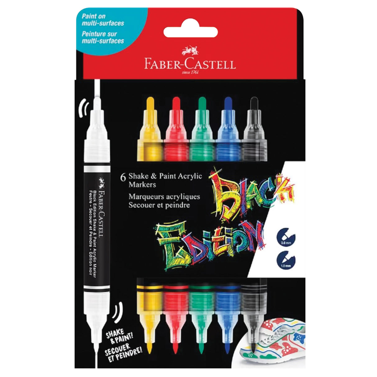 Faber-Castell Black Edition Paint Markers Classic Pack of 6