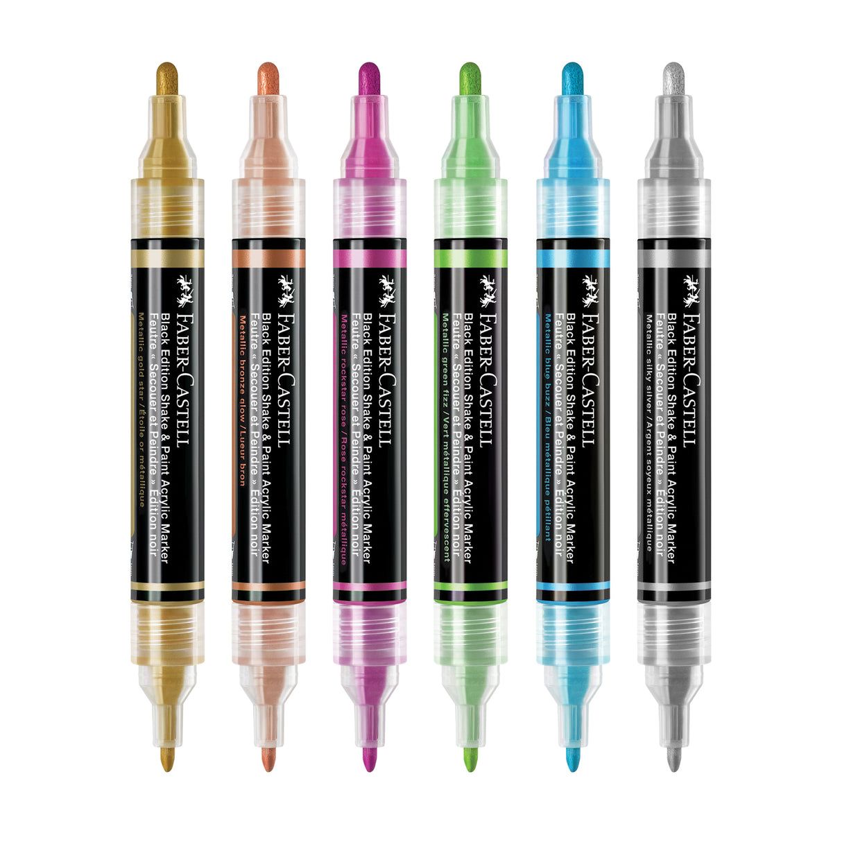 Faber-Castell Black Edition Paint Markers Metallic Pack of 6