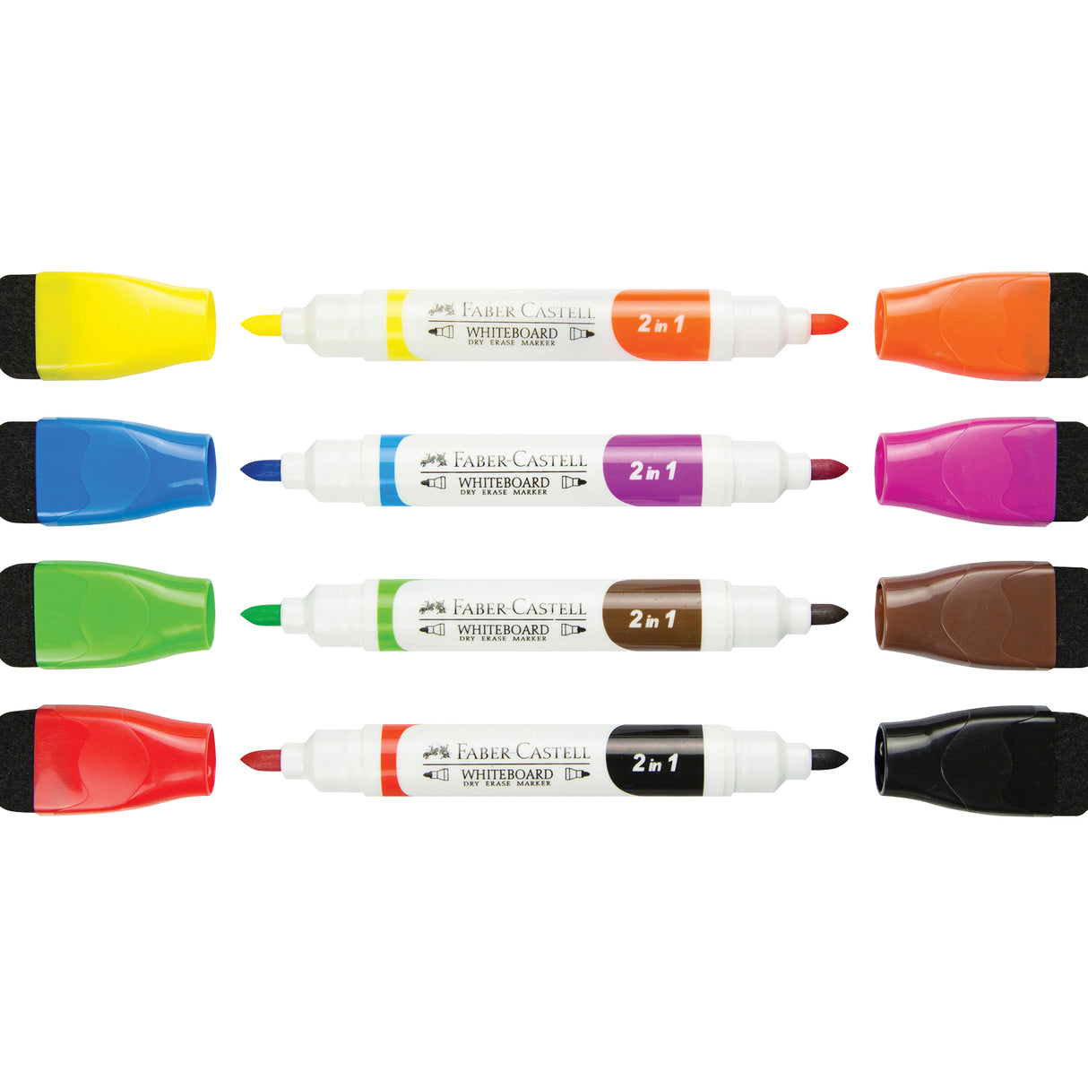 Faber-Castell Dual-Tip Magnetic Whiteboard Markers Pack of 4 - Zart